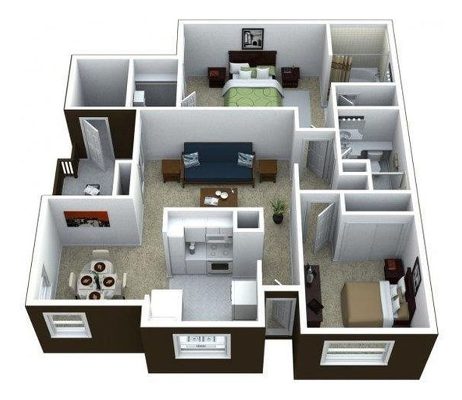 1425 Hacienda 3D image of Ciel Apartments This image is the visual 3D representation of 1425 Hacienda in Ciel Apartments.